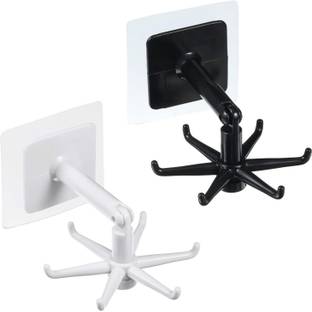 STOCKHAWKERS 360° Rotating Folding Hook Self-Adhesive Waterproof Wall Mounted Utensil Hanging Swivel Hook 5