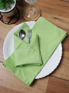 SOUMYA Set of 6 Cotton Plain Lime Green Color Table Napkin, 6pc Napkin Set - 12"x12" Lime Green Cloth Napkins