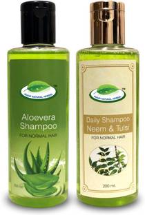 khadi natural herbal Aloevera Shampoo & Neem Tulsi Shampoo (Pack of 2)
