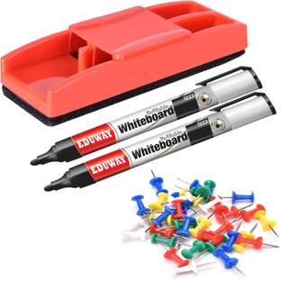 Eduway Combi Kit (1 Duster,2 Marker,50 Push Pin) for Pin up Notice Board/Bulletin Board