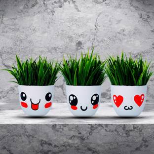 Neki Unique Design for Home , Office, Shop, Balcony Garden Decoration बोनसाई जंगली नकली पौधा पॉट के साथ