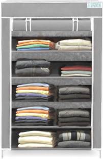 FLIPZON Multipurpose Storage Rack, 5 Layer PP Collapsible Wardrobe