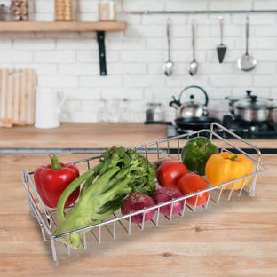 AppEasy Fruit and Vegetable Storage Rack, Vegetable Bins for Onions and Potatoes, Black Iron Fruit & Vegetable Basket