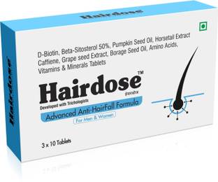 HAIRDOSE Hair Vitamins with DHT Blockers & Biotin, For Control Hair Loss, 30 Tablets