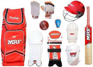 HF GENIUS MRF ( RED ) Full Size ( Ideal For 15-21 Years ) Complete Cricket Kit