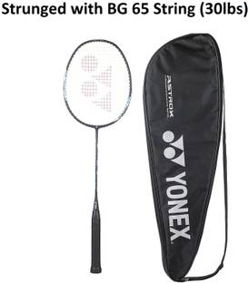 YONEX Astrox Lite 27i Graphite Strunged with BG 65 (30lbs)& 1Grip Black Strung Badminton Racquet