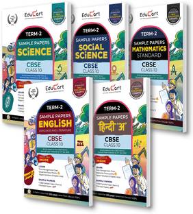Educart CBSE Term 2 Sample Papers Class 10 Bundle Of Science, Math Standard, Social Science, English & Hindi A Books For 2022 (Based On The Term-2 Subjective Sample Paper Released On 14 Jan 2022)