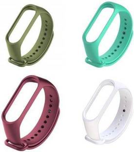 Asotai Combo of 4 Silicone M3 and M4 Band Strap for Band 3 & Band 4 Smart Band Strap