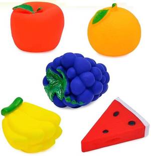 Globular High Quality Non-Toxic Soft Chu chu Fruit Bath toys Set of 5 Bath Toy Bath Toy