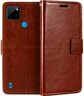 COST TO COST Flip Cover for Realme C21Y Brown Flip Cover, Realme C21y RMX3261, RMX3263