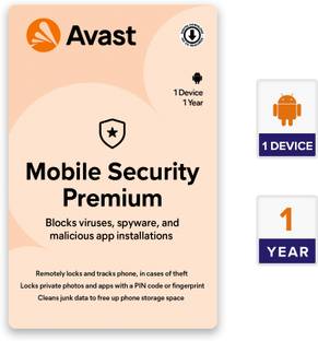 Avast Mobile Security for Android Premium 1 Device PC 1 Year Mobile Security (Email Delivery - No CD)