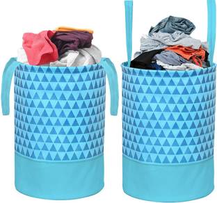PrettyKrafts 45 L Blue Laundry Basket