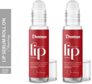 Dominaro Strawberry Pink Lip Serum Roll On, Brightening for Soft Lips With Glossy & Shine