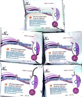 AIRIZ NEGATIVEION SOFT COTTEN SANITARY NAPKIN FOR DAY USE -( 50 PIECES) Sanitary Pad
