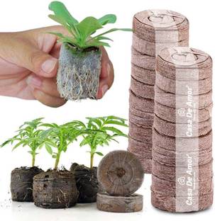 Casa De Amor Coir Seed Germination, 25 Jiffy Peat Pellets for Seedling Tray (4x4x1.5cm) Potting Mixture
