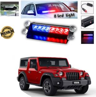 Gadiparts ™ 8 LED Police Car Flashing Lights for Thar Fog Lamp Car LED for Mahindra (12 V, 35 W)
