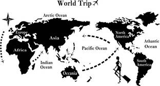 Wallzone World Map Medium Vinyl Wallsticker For Education|Schools