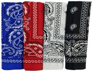 Bodytech Fancy & Stylish Printed Hanker Chief (Bandana) For Men, Women, Boys & Girls ["Black"] Handkerchief