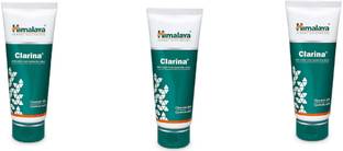 HIMALAYA Clarina ANTI-ACNE FACE WASH GEL Cleanses skin, controls acne pack of 3 Face Wash
