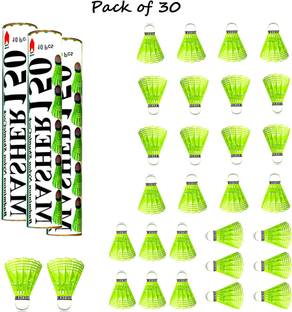 Hipkoo Masher 150 Badminton Shuttlecock {pack of 30} Nylon Shuttle  - Green