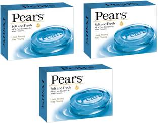 Pears Soft and Fresh 98% Pure Glycerin soap 125gm pack of 3