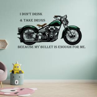 Wallzone Bullet Bike Large Vinyl Wallsticker For Home Decorations