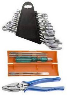 Exotic Arcade Combo Kit for Home/Garage/Car -Combination Spanner || Screwdriver Kit|| Plier || Best Quality Heavy Duty Double Sided Combination Wrench