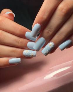 The Unique Artificial nails Light blue