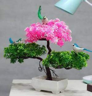WhiteAsh Bonsai Wild Artificial Plant  with Pot