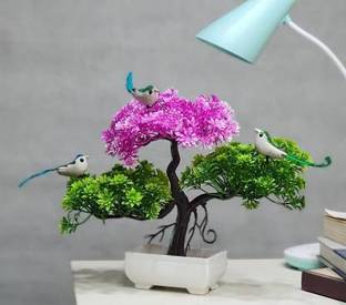 WhiteAsh Bonsai Wild Artificial Plant  with Pot