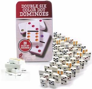 RutuFF Double 6 Color Dot Dominoes Game Set Domino Sequence Match Board Game Board Game Accessories