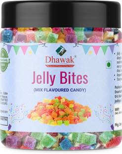 Dhawak Jelly Bites Fruit Jelly Candy Jelly Toffee Multi Colour Sugar Coated Jelly Orange, Lemon, Colo, Multi Jelly Candy