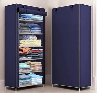 EZ deal 6 Shelve Blue PP Collapsible Wardrobe