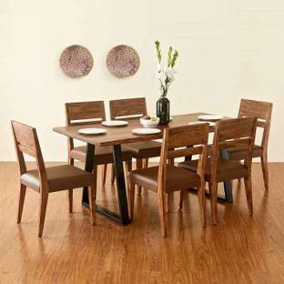 SMAART CRAAFTS Dining Table Set With 6 Chairs Solid Wood 6 Seater Dining Set