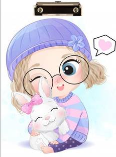 BPDESIGNSOLUTION Small Girl Digital Reprint Clip Board Exam Pad (14x9.5 Inches)