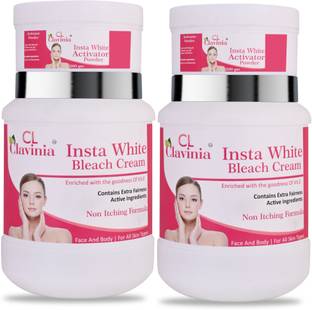 CLAVINIA Insta White Bleach Cream 1 kg with Activator x 4 (Pack Of 4)