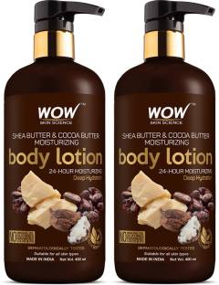 WOW SKIN SCIENCE Shea Butter and Cocoa Butter Moisturizing Body Lotion (Pack of 2)