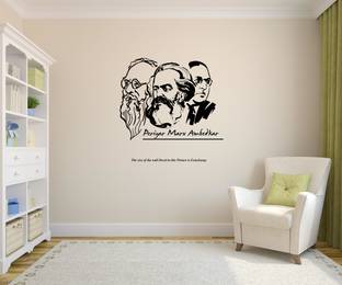 PEACOCKRIDE 60 cm Periyar Karl Marx Ambedkar Wall Decal Self Adhesive Sticker
