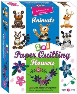 PEZYOX 2 in 1 Paper Quilling (Animals + Flowers) - Multicolour