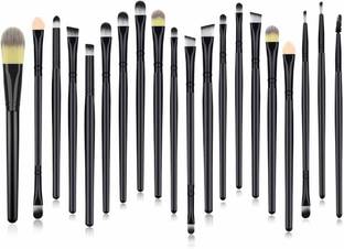 Daxstar Eye Makeup Brushes Eyebrow Brush Set - 20pcs Black Premium Cosmetics Brush Kit