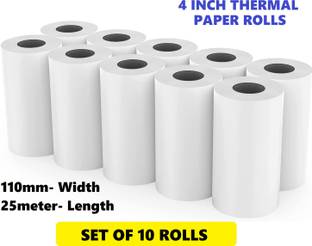 AIMERS 4 Inch Thermal Printer Paper Rolls- 110mm(Width)x25meter(Length) Set of 10 Rolls Thermal Cash Register Paper