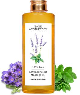 Sage Apothecary Natural Lavender Mint Full Body Massage Oil for Pain Relief- 500 Ml