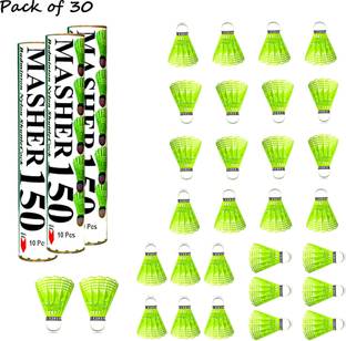Mrbidea Masher 150 Badminton Shuttlecock {pack of 30} Feather Shuttle  - White
