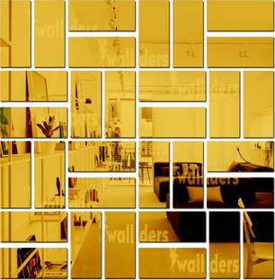 वाल 1 दर्स Large 30 रेक्टेंगल गोल्डन, मिरर स्टीकर्स फॉर वॉल, वॉल मिरर स्टीकर्स स्टिकर