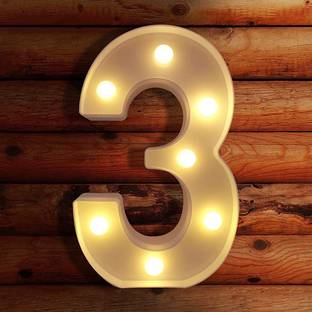 Party Propz Marquee Letter Light / Marquee Light - LED Marquee Number Light (Number 3) Night Lamp