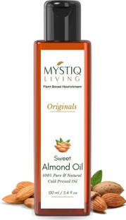 Mystiq Living Sweet Almond Oil (Cold Pressed) - For Face, Hair, Skin & Body Massage Face Wash