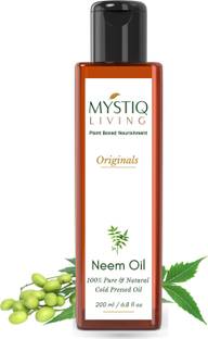 Mystiq Living 100% Pure & Natural Neem Oil (Cold Pressed) For Skin & Hair -200 ml Hair Oil