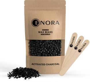 Enora Hair Removal Brazilian Hard Wax Beans For Face, Eyebrow, Back, Chest, Bikini Areas, Legs , Arms and Beards ,Black Head , Tan, Dead Skin | Smooth | Activated Charcoal (350 gram) Wax
