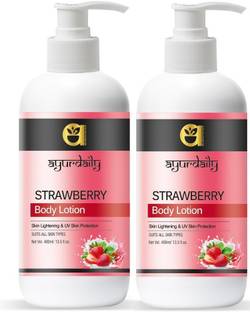 Ayurdaily Strawberry Moisturizing Body Lotion For Skin Lightening & UV Skin Protection