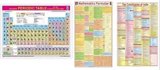 CONSTITUTION OF INDIA, MATHEMATICS AND PERIODIC TABLE ENGLISH WALL CHARTS(28"*40"), PAPER PRINT, NON LAMINATED, PAPER FOLDED Paper Print